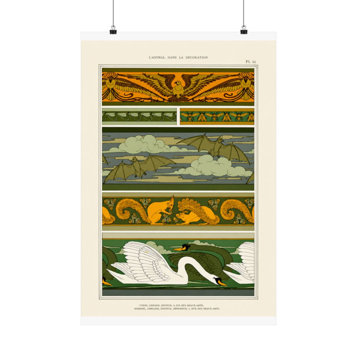 Animal Borders With Eagles Bats Squirrels And Swans Litho Maurice Pillard Verneuil.Html - Official Creator merchandise
